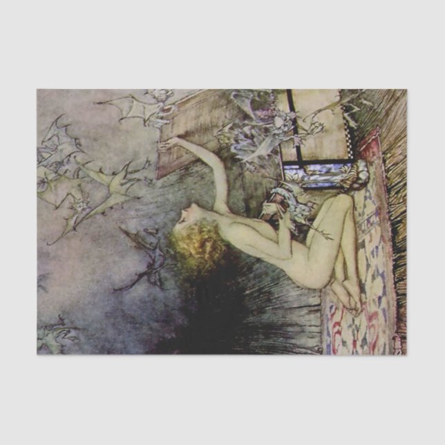 Papel De Seda "Pandora abre a caixa" de Arthur Rackham (Frente )