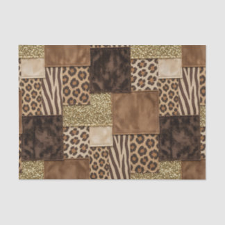Papel De Seda Pano de Tecido Estampado com Animais Africanos | M
