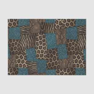 Papel De Seda Pano de Tecido Estampado com Animais Africanos M