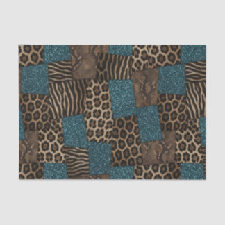 Papel De Seda Pano de Tecido Estampado com Animais Africanos | M