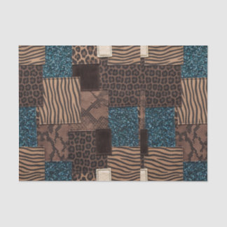 Papel De Seda Pano de Tecido Estampado com Animais Africanos | M