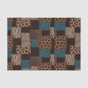 Papel De Seda Pano de Tecido Estampado com Animais Africanos M