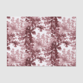 Papel De Seda Panorama de Cottagem Vintage Paisagem Toile-Pink &