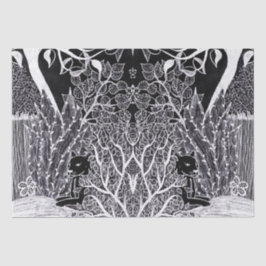 Papel De Seda Pantera preta na selva - desenho a lápis