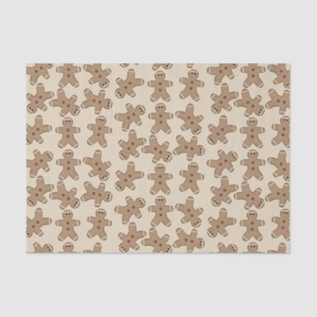 Papel De Seda Pão de Gengibre Homens Natal (Frente )