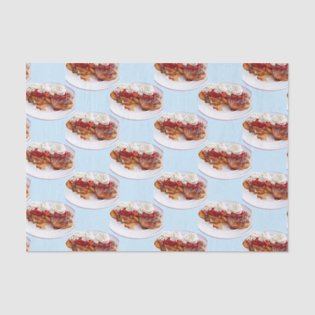 Papel De Seda Pão Doce Com Morangos E Creme (Frente )