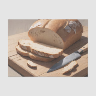 Papel De Seda Pão e fatias de madeira em Conselho
