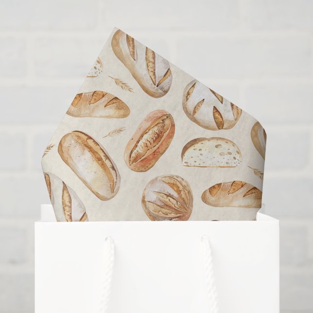 Papel De Seda Pão Marrom Bege Creme Comida  (Sacola de presentes)