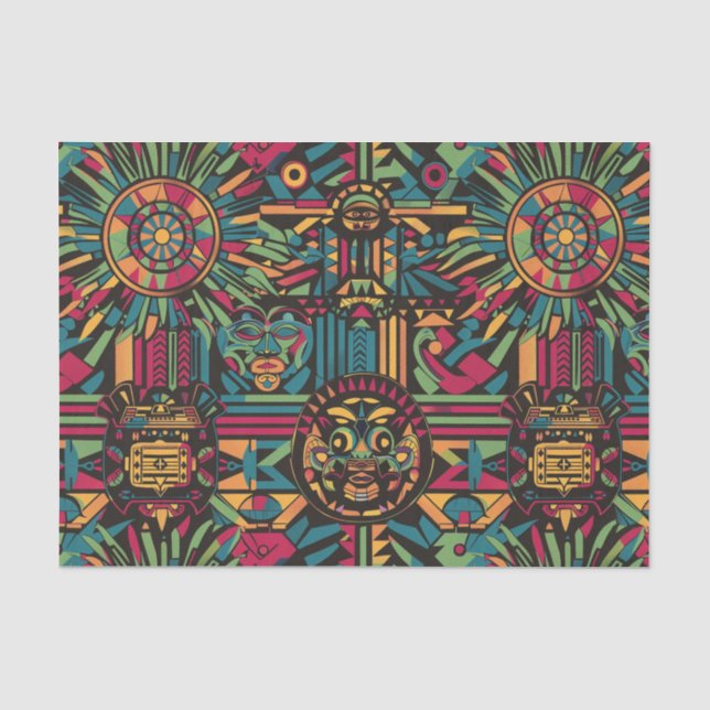 Papel De Seda Pap de Tecidos "Suns e Pirâmides Eclipsados" (Frente )