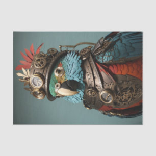 Papel De Seda Papagaio Azul Vintage Único Steampunk