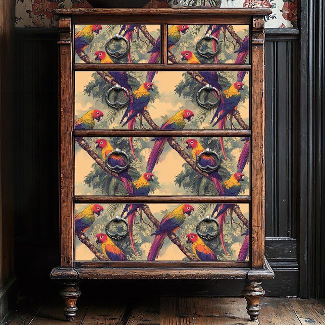 Papel De Seda Papagaio-da-selva vermelho-vivo e amarelo (Criador carregado)