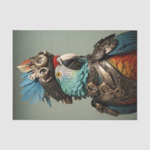 Papel De Seda Papagaio Steampunk Colorido na moda