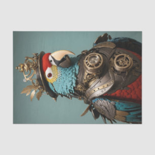 Papel De Seda Papagaio Steampunk Colorido Único