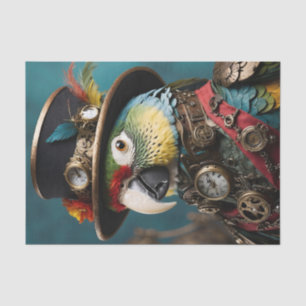 Papel De Seda Papagaio Steampunk Colorido Vintage