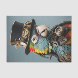 Papel De Seda Papagaio Vintage Amarelo e Azul Steampunk