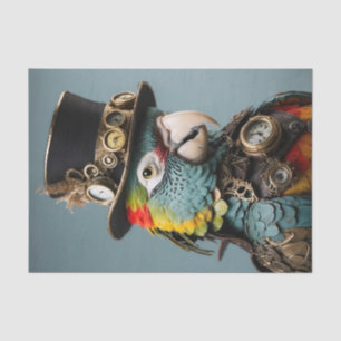 Papel De Seda Papagaio Vintage Amarelo e Azul Steampunk