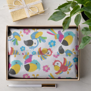 Papel De Seda Papagaios Coloridos, Papagaios Tropicais, Pássaros