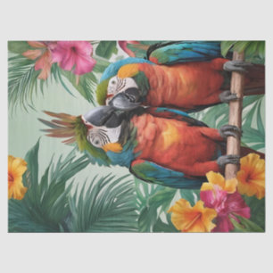 Papel De Seda Papagaios Tropicais