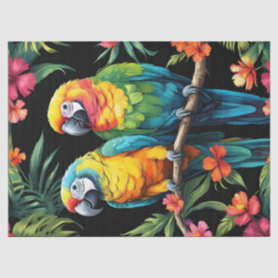 Papel De Seda Papagaios Tropicais
