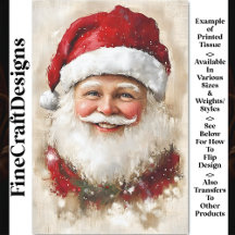Papai Noel Antigo Sobre Sacaria AZ6 Decoupage