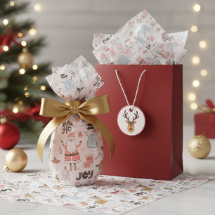 Papel De Seda Papai Noel, Boneco de Neve, Rena Padrão ID559