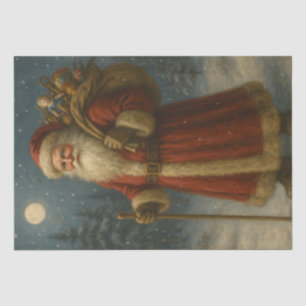 Papel De Seda Papai Noel Caminhando Com Brinquedos Decoupage de