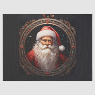 Papel De Seda Papai Noel Clássico em Decoupage de Moldura Orname