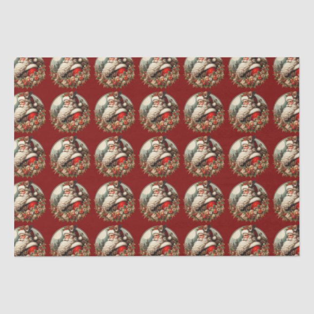 Papel De Seda Papai Noel com decoração (Frente )
