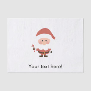 Papel De Seda Papai Noel com desenho animado de cana
