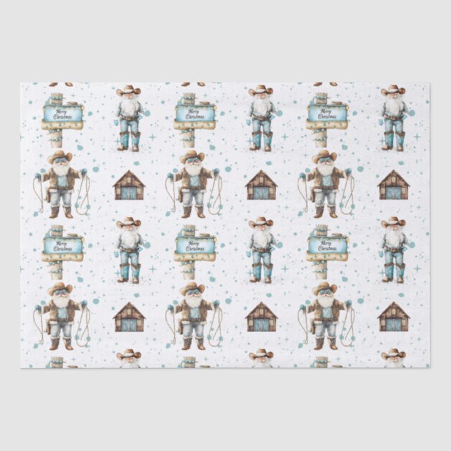 Papel De Seda Papai Noel Cowboy (Frente )