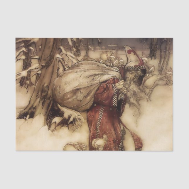 Papel De Seda "Papai Noel" de Arthur Rackham (Frente )