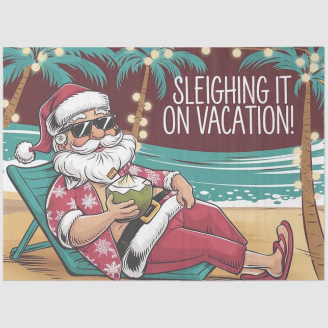 Papel De Seda Papai noel de Natal engraçado (Frente )