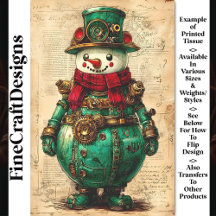 Papai Noel de Natal Estilo Steampunk BK9 Decoupage