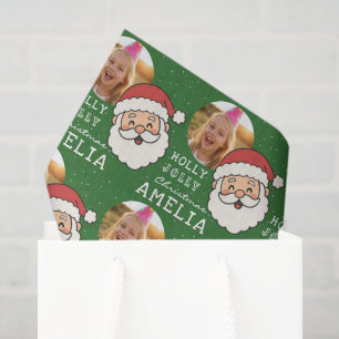 Papel De Seda Papai Noel de Natal Personalizado Foto Fofo