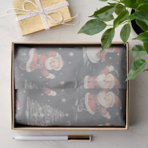Papel De Seda Papai Noel de Natal Preto Árvore Boneco de Neve