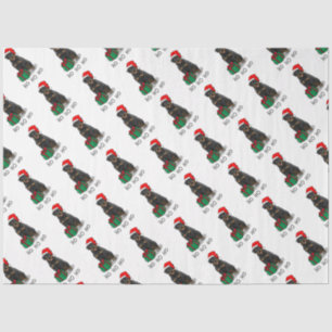 Papel De Seda Papai Noel de Natal Que Rottweiler Cachorro Engraç