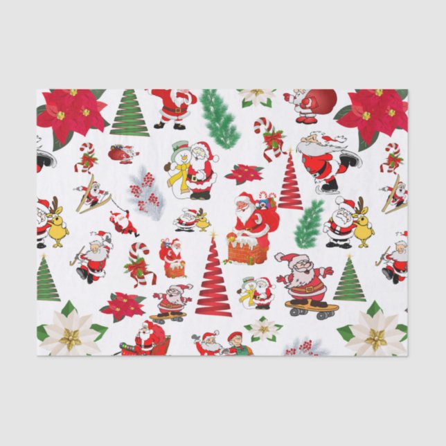 Papel De Seda Papai Noel e Amigos (Frente )