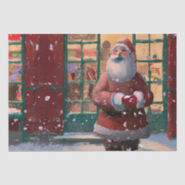 Papel De Seda Papai Noel em frente à Arte AI do Compro Brinquedo