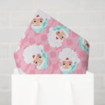 Papel De Seda Papai Noel em Mint Green Hat Retro Christmas<br><div class="desc">Ilustrações de estilo Vintage de uma face de Papai Noel vestindo um Papai Noel verde-menta que são colocados contra um fundo rosa padronizado neste papel de tecido com um olhar retrô.</div>