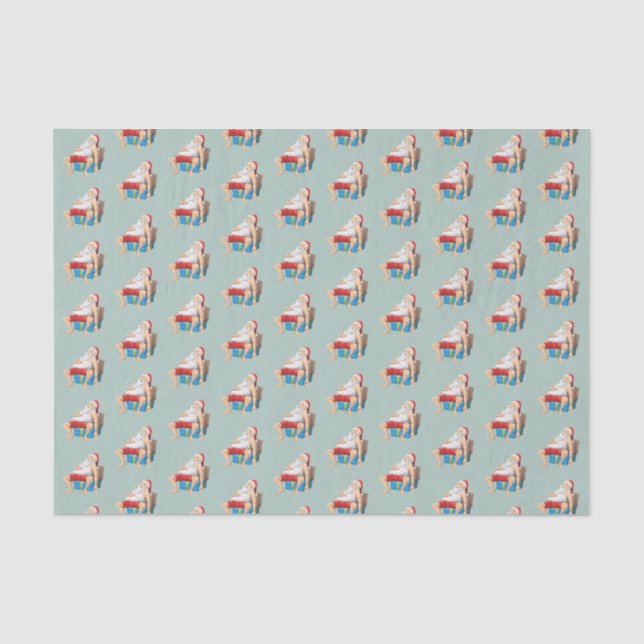 Papel De Seda Papai Noel está tirando um cochilo (Frente )