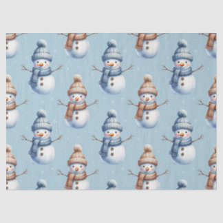 Papel De Seda Papai Noel Fofo Fundo Azul de Neve Natal