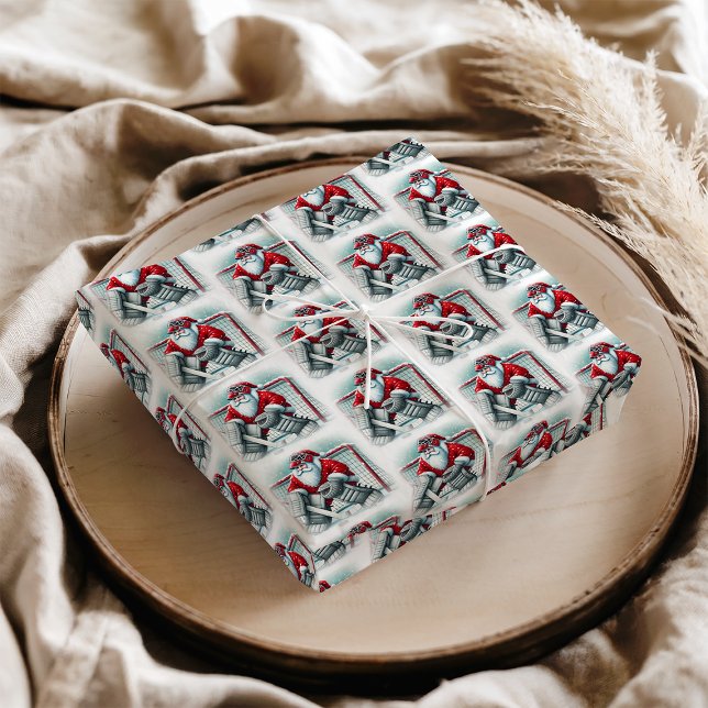 Papel De Seda Papai Noel Goleiro de Hóquei Natal (Santa Hockey Goalie Christmas Tissue Paper
#hockeylover)