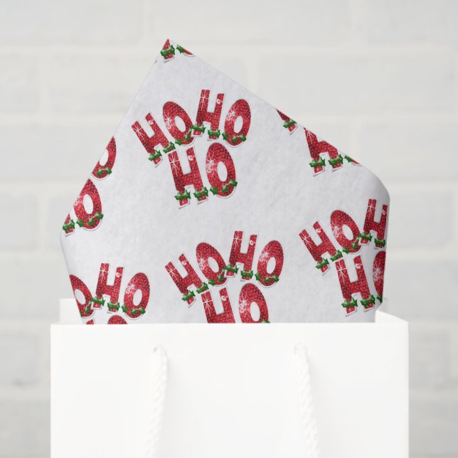 Papel De Seda Papai Noel! Natal com Faíscas Vermelhas (Sacola de presentes)