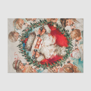 Papel De Seda Papai Noel nos celulares ouvindo crianças
