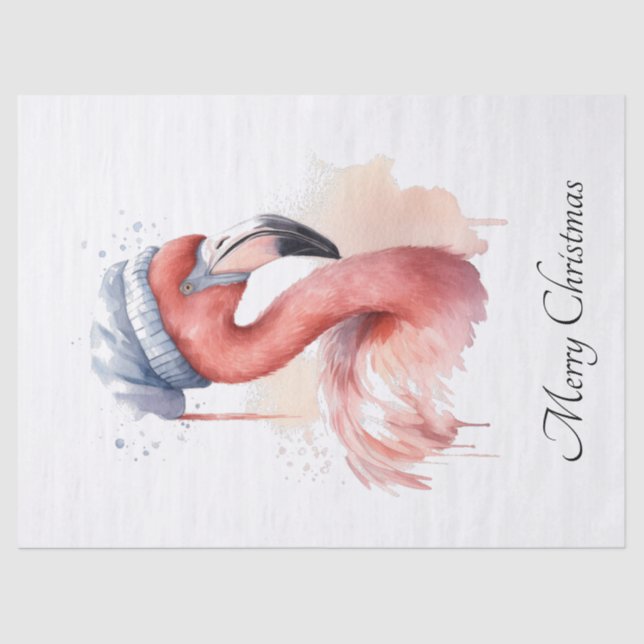 Papel De Seda Papai noel Snowbird Flamingo, personalizado (Frente )