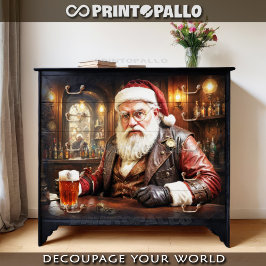 Papel De Seda Papai Noel steampunk tirando um descanso do Natal