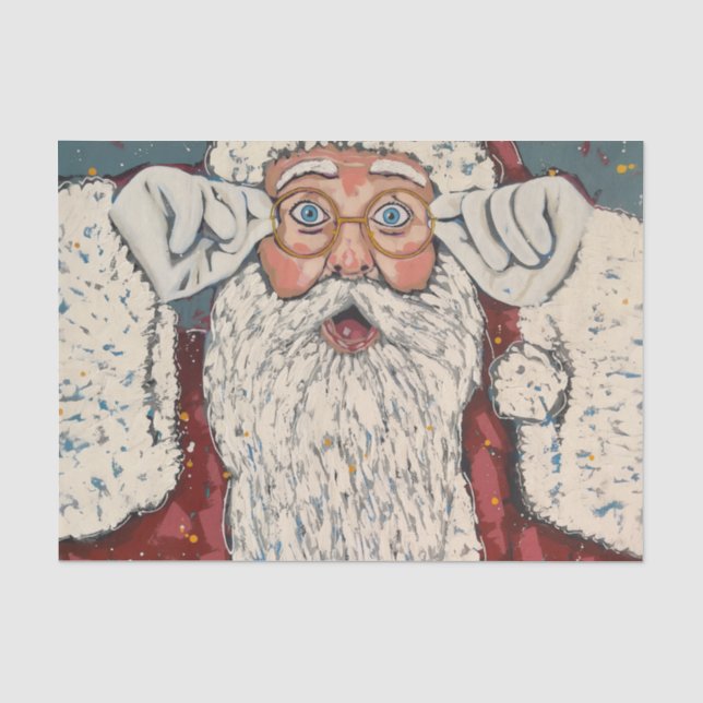 Papel De Seda Papai Noel Surpreso (Frente )