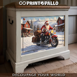 Papel De Seda Papai Noel vai passear de bicicleta na neve durant