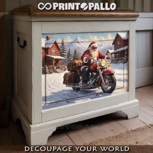 Papel De Seda Papai Noel vai passear de bicicleta na neve durant