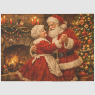 Papel De Seda Papai Noel Vintage e Dança da Senhora Claus